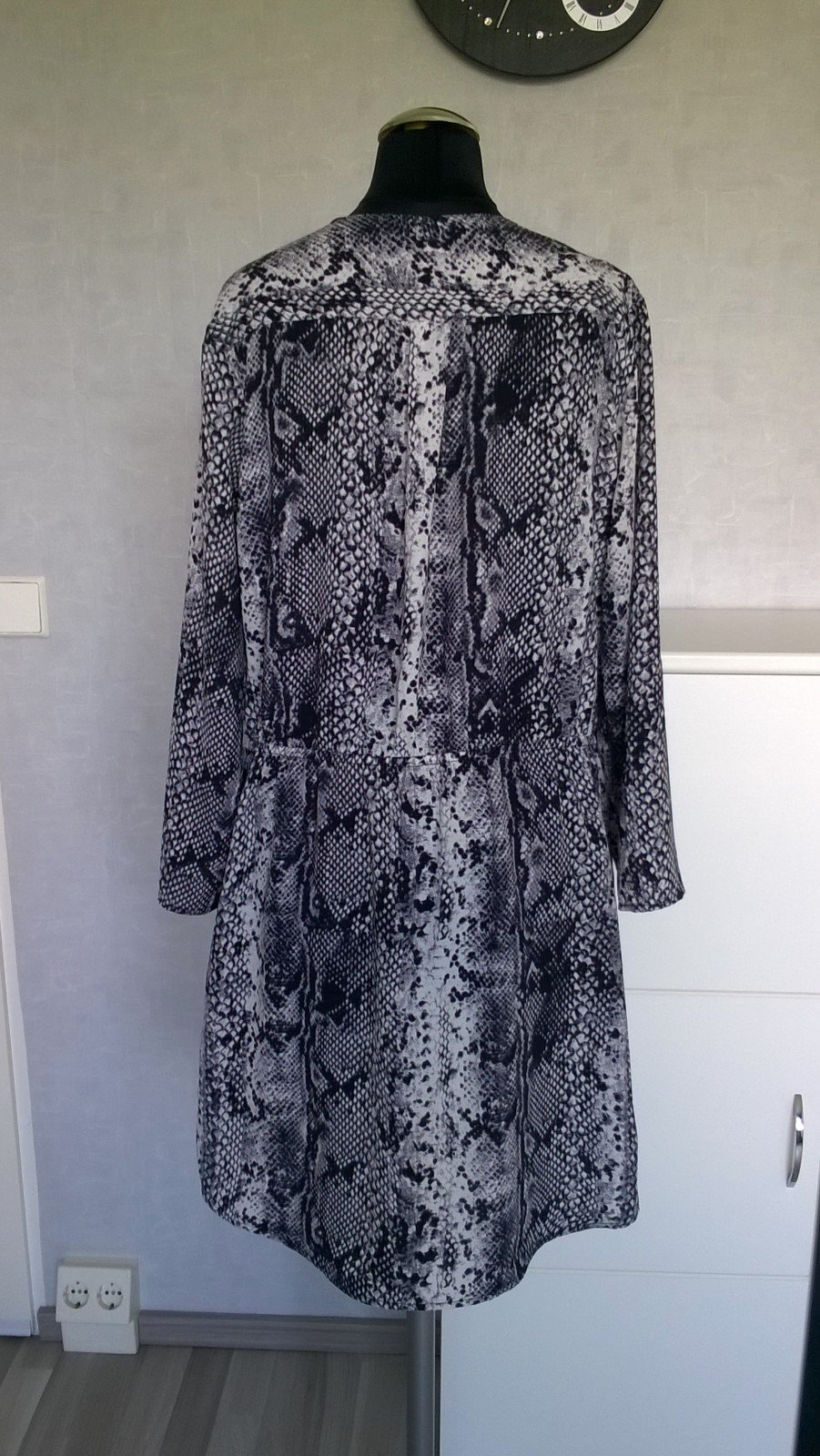 Kleid ¾-Arm schwarz weiß Schlange Gr. L Colloseum neu