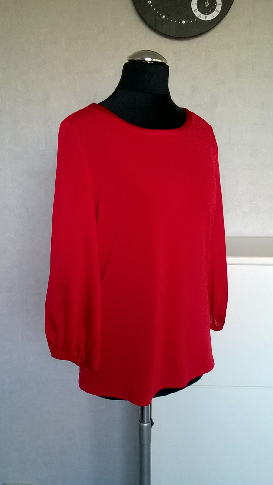 Bluse Schlupfbluse Oberteil Shirt Top ¾-Arm rot Gr. XS Esprit