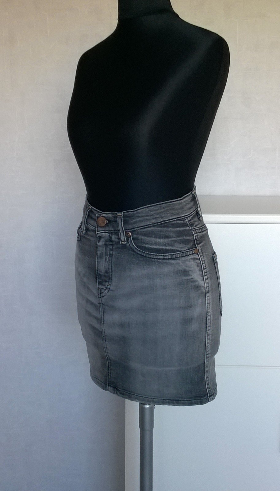Jeansrock Minirock Rock grau washed Gr. 34 h&m Divided neu