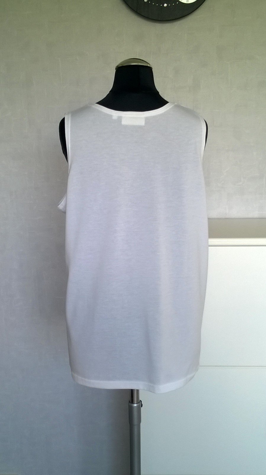 Top Tanktop Shirt Oberteil ecru mit Stickerei Gr. M (40/42) Canda