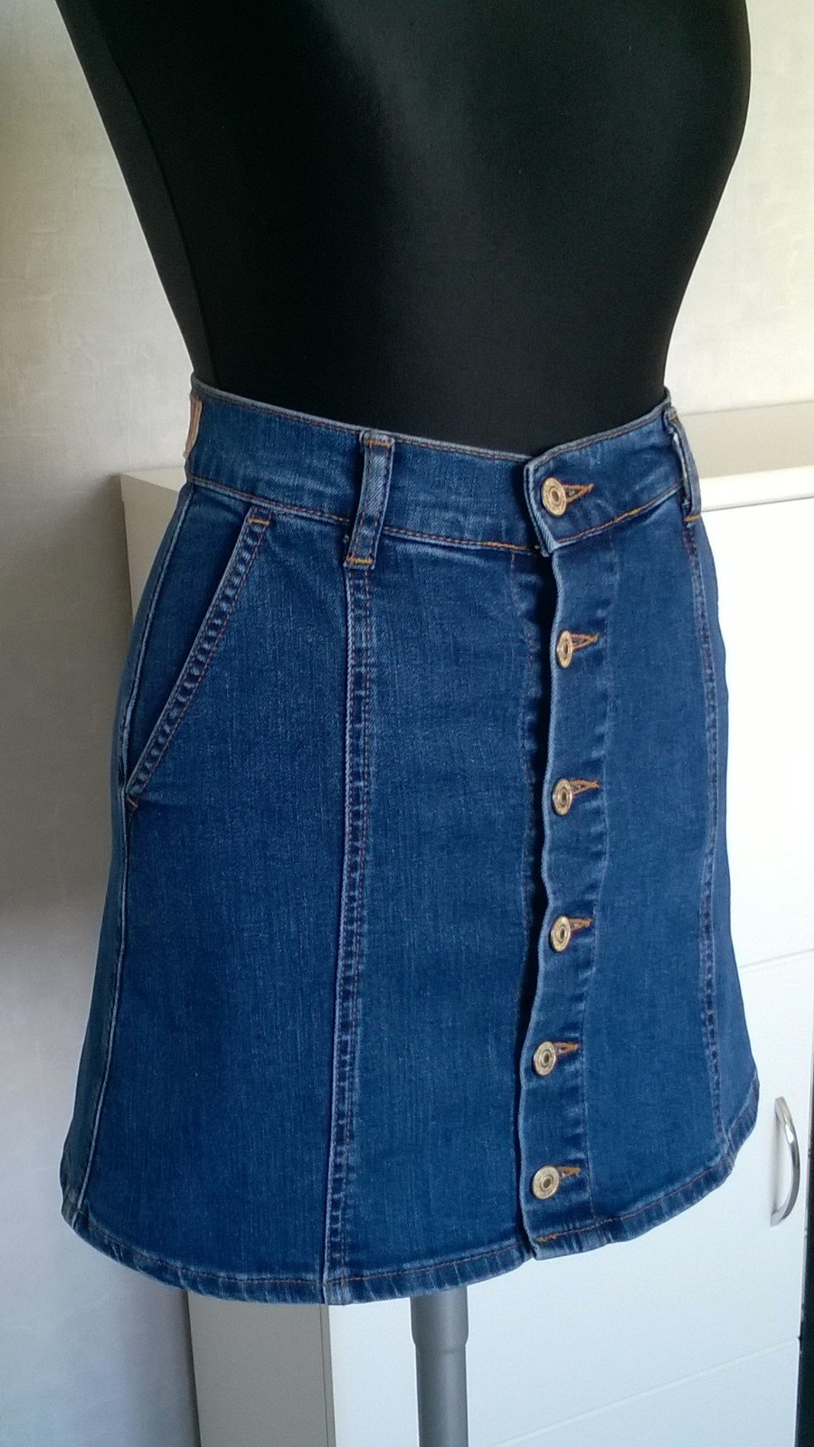 Jeansrock Minirock A-Linie dunkelblau Gr. XS Mango Denim & Tees neu