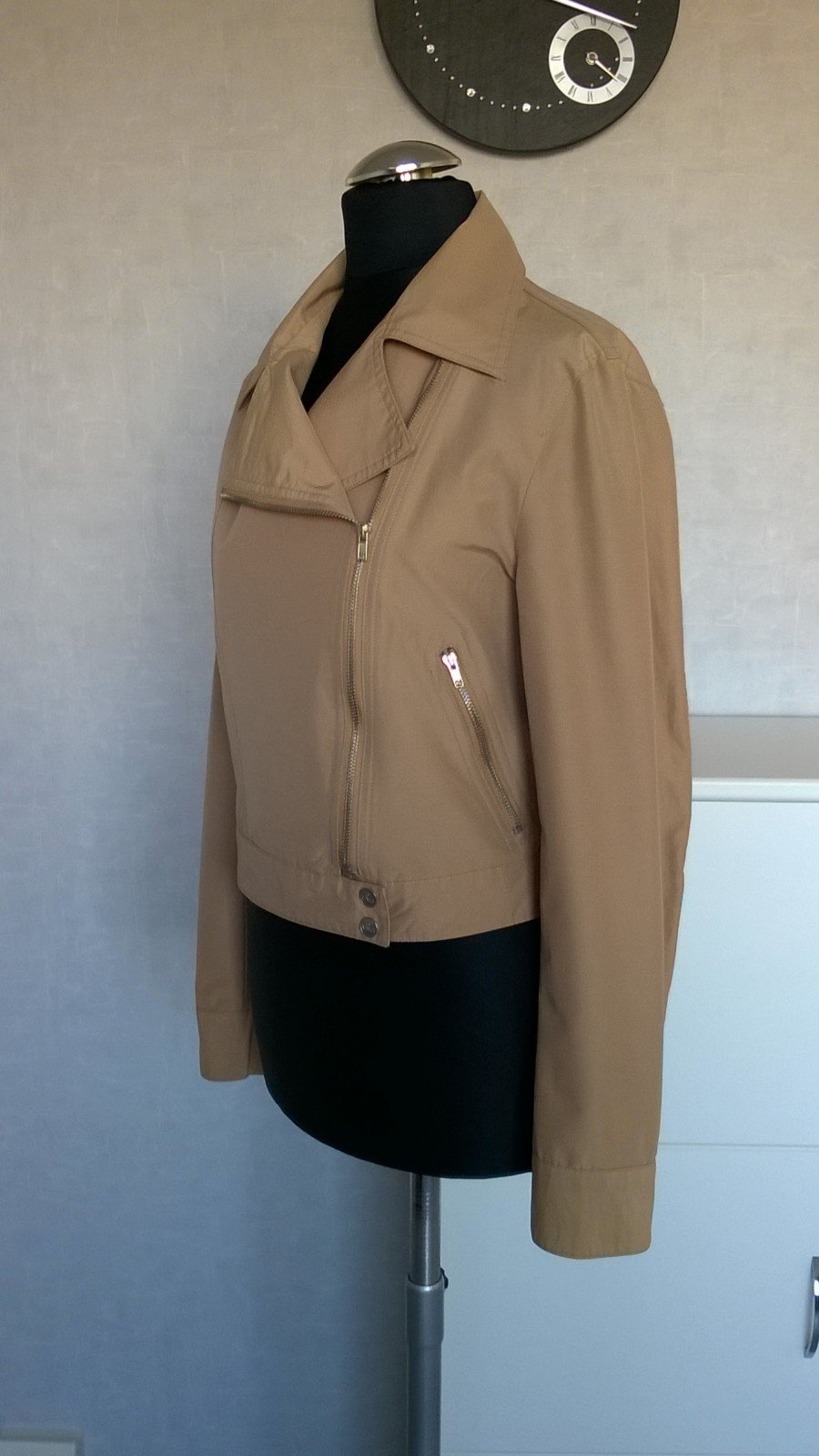Jacke Bikerjacke Jäckchen crop camel Gr. XS MNG