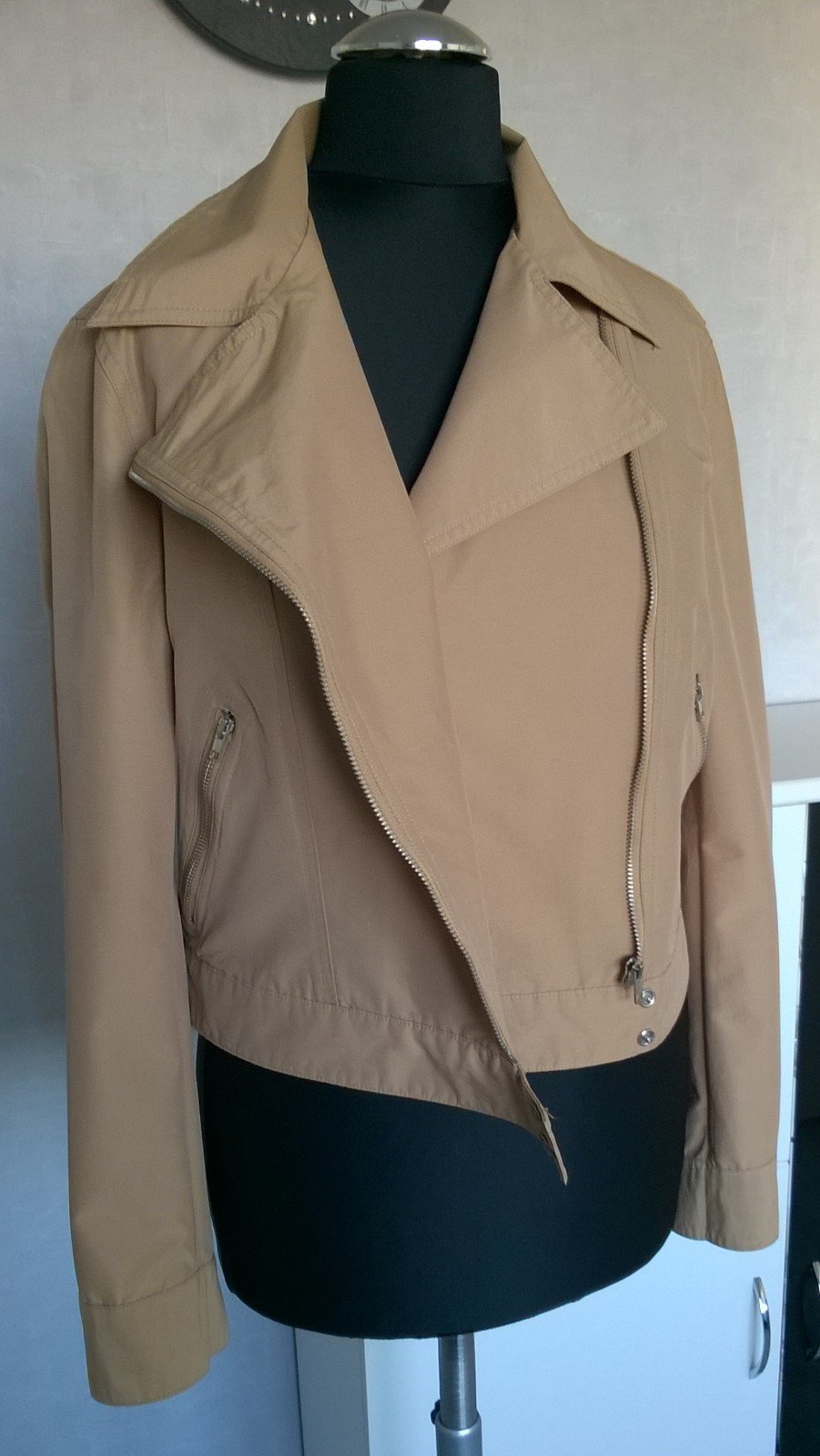 Jacke Bikerjacke Jäckchen crop camel Gr. XS MNG