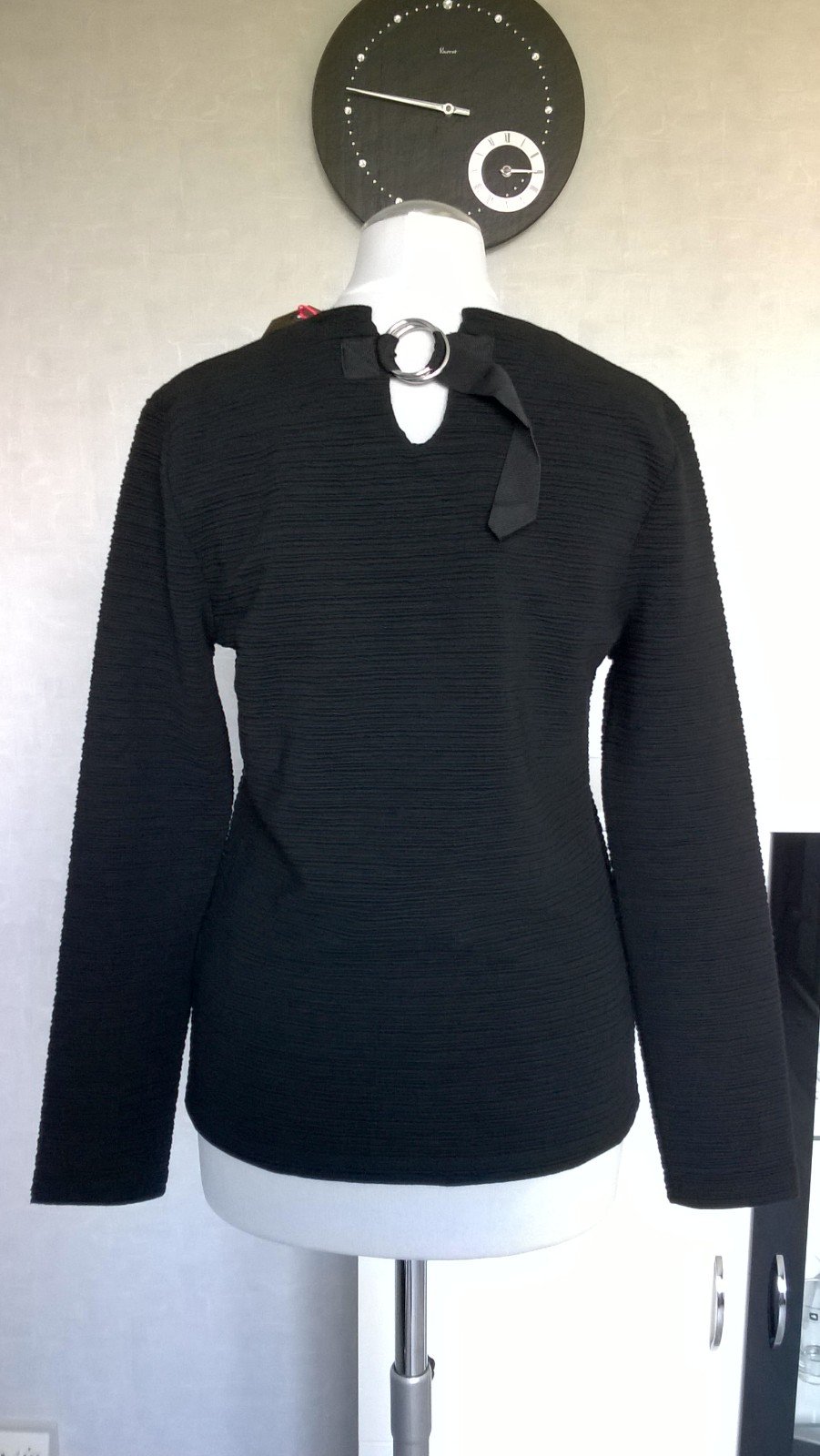 Langarmshirt Shirt Pulli Oberteil Ripp Gr. XS schwarz Tally Weijl neu mit Etikett
