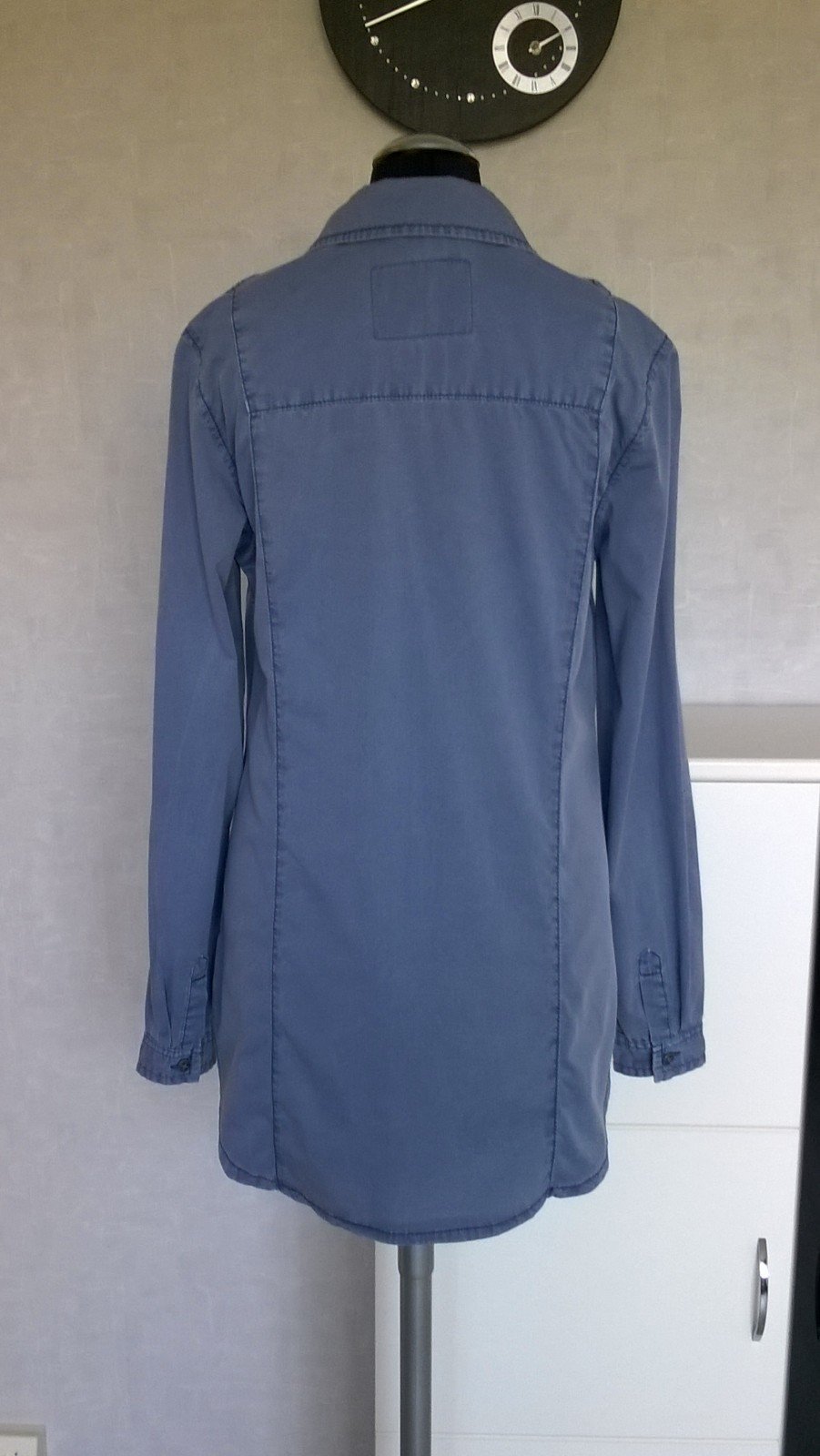 Jeanshemd Bluse Hemd Jeansbluse Oberteil Shirt Langarm graublau Gr. 36 QS by S.Oliver