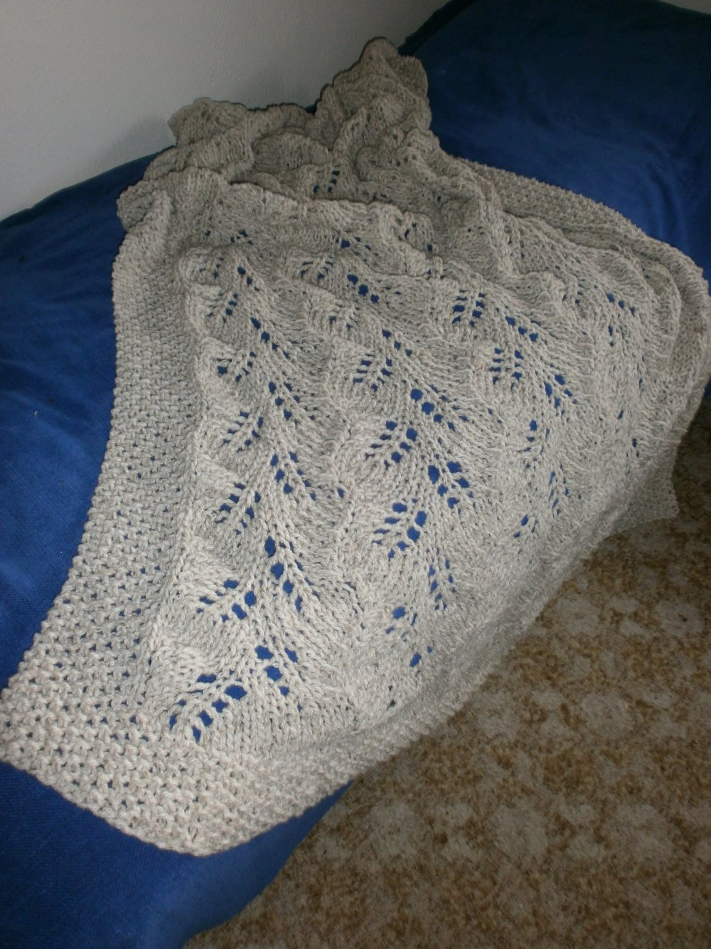  Wolldecke Handarbeit, gestrickt 1,30 x 1,80