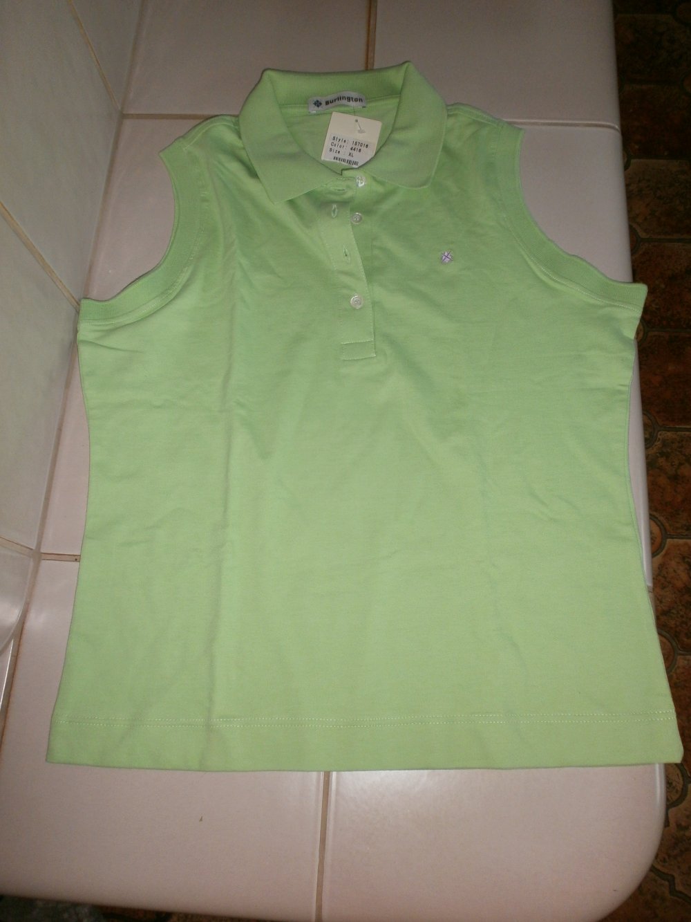 Polo Shirt grün, ärmellos Gr. L - Burlington - neu