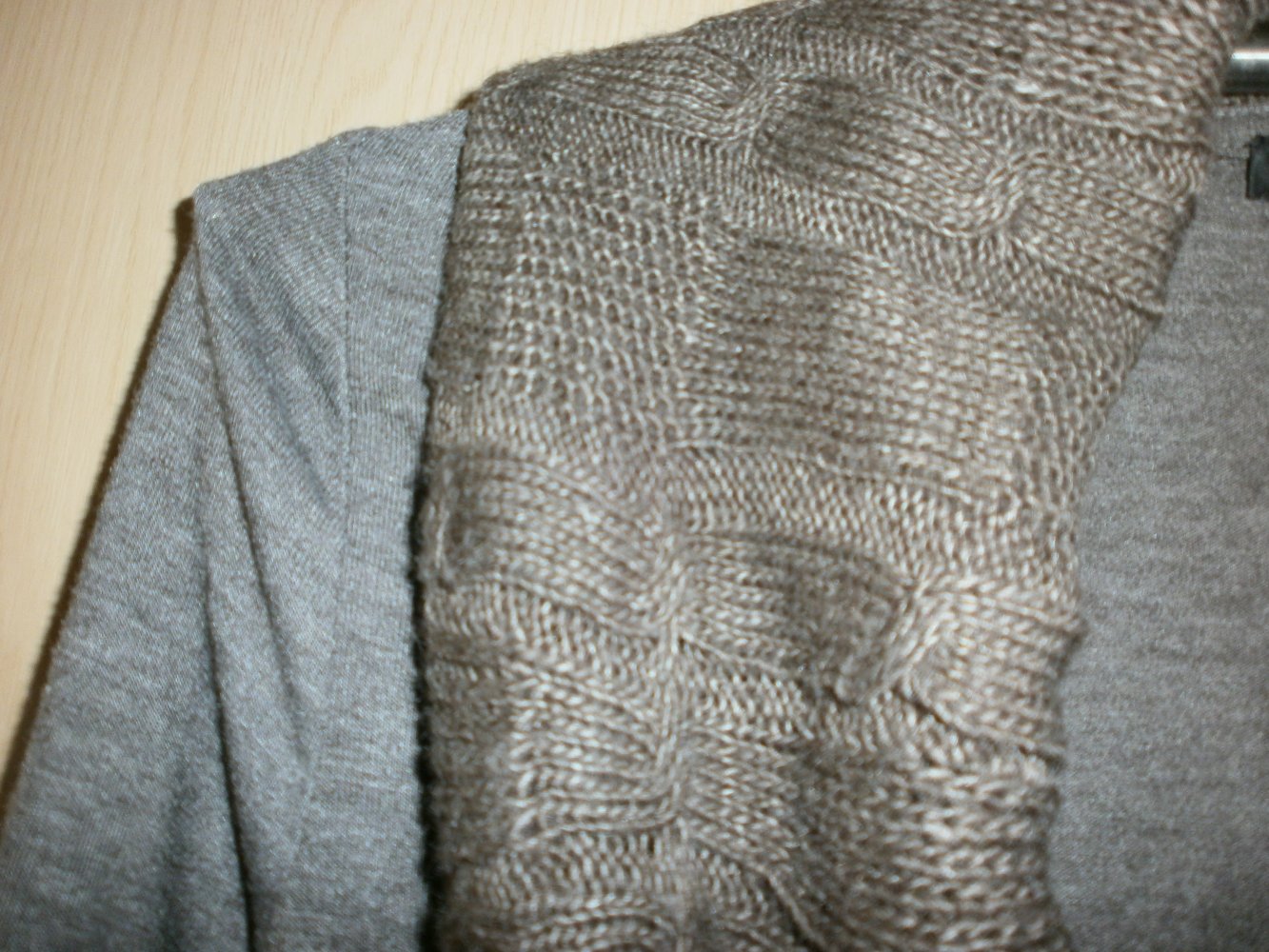 Langarm T-Shirt Zero, braun mit Schalkragen Gr. 40