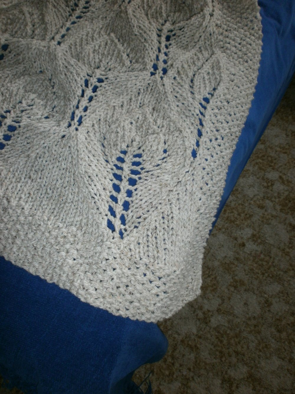  Wolldecke Handarbeit, gestrickt 1,30 x 1,80