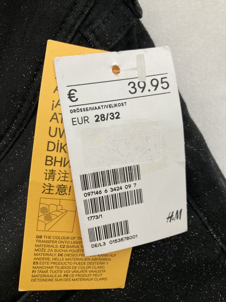 H&M Glamour Jeans skinny schwarz mit Glitzer NEU
