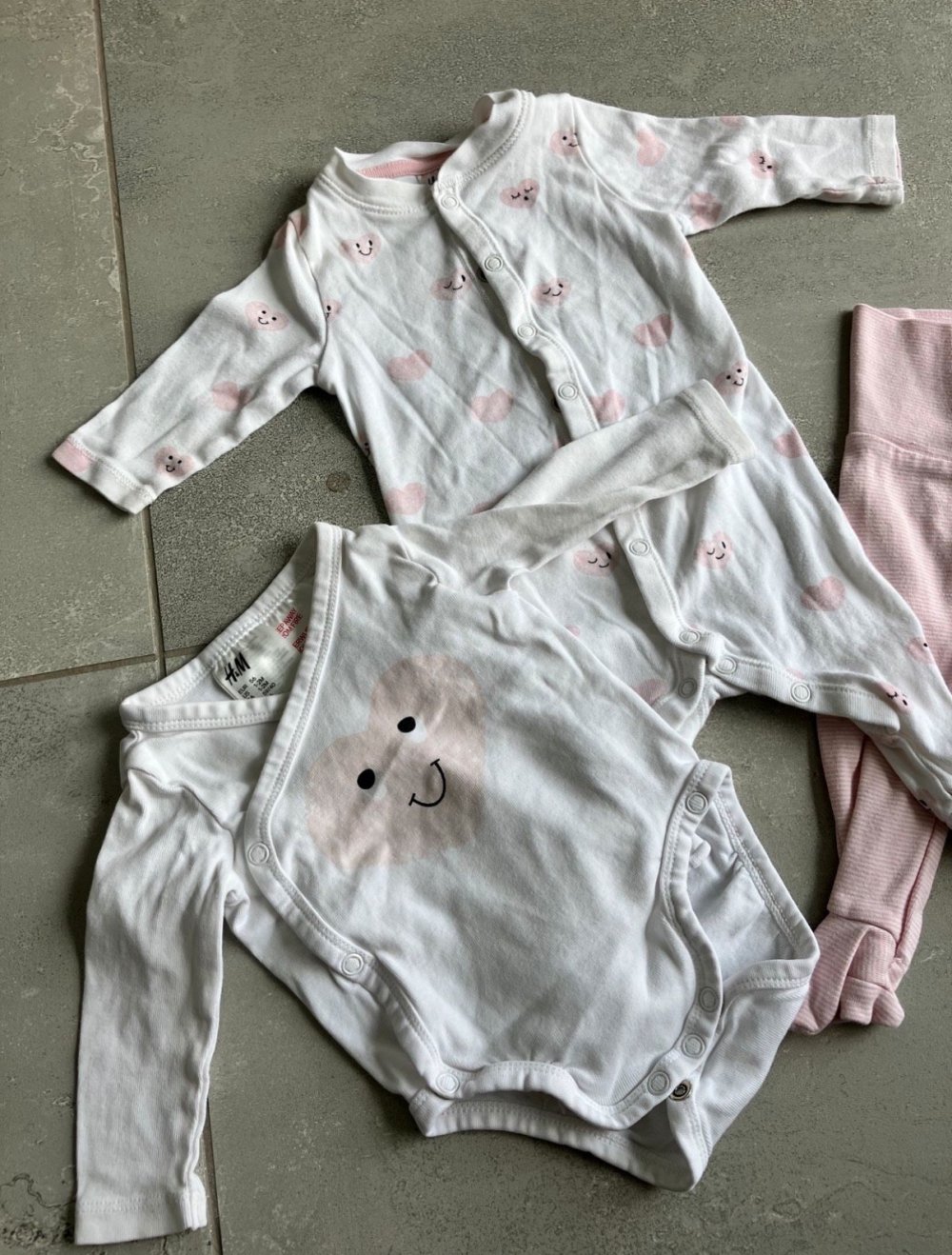 H&M Newborn Set Baby Hose Body Schlafanzug 56 Herz Erstling ❤️