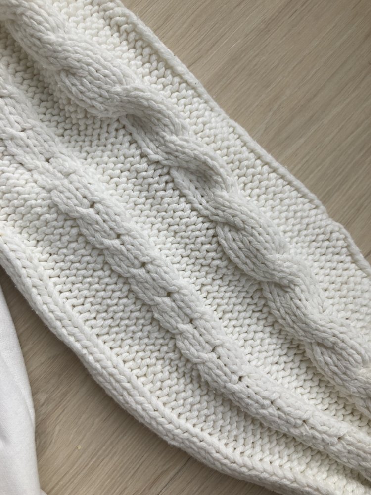 Hoodie Strickjacke Tom Tailor L 40 weiß mit Strickärmeln