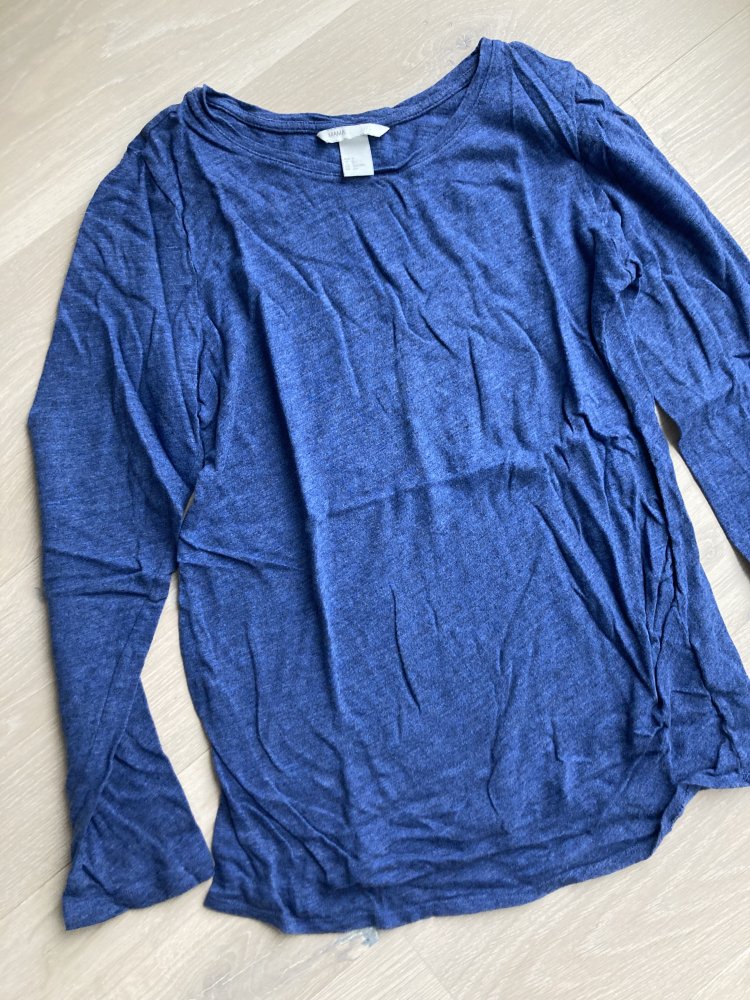 H&M Mama Longsleeve blau S Umstandsshirt 