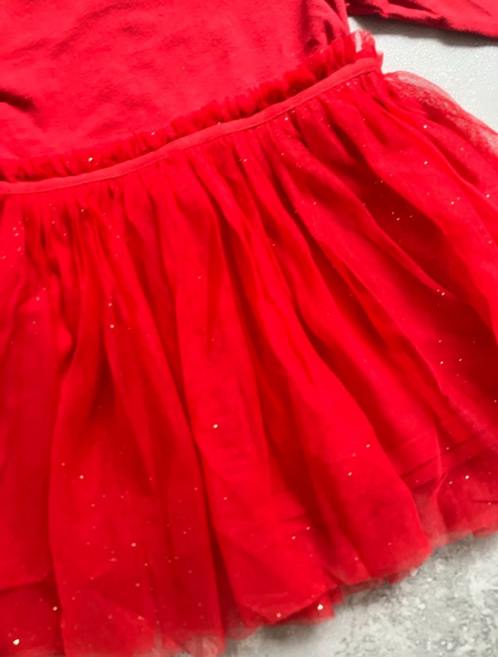 H&M Tüll Kleid rot 80 mit Glitzer Weihnachten Baby Kleinkind