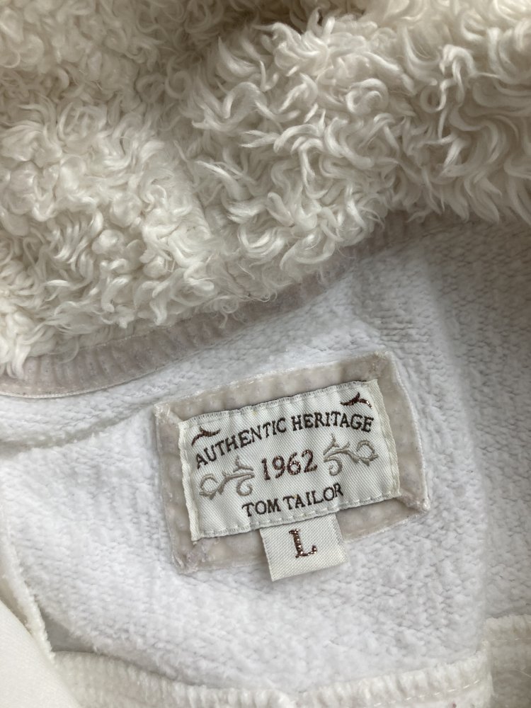 Hoodie Strickjacke Tom Tailor L 40 weiß mit Strickärmeln