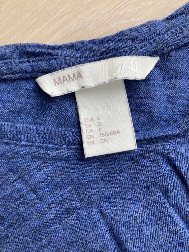 H&M Mama Longsleeve blau S Umstandsshirt 