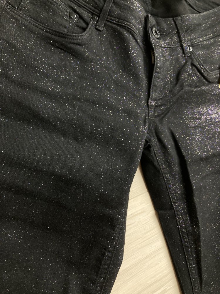 H&M Glamour Jeans skinny schwarz mit Glitzer NEU
