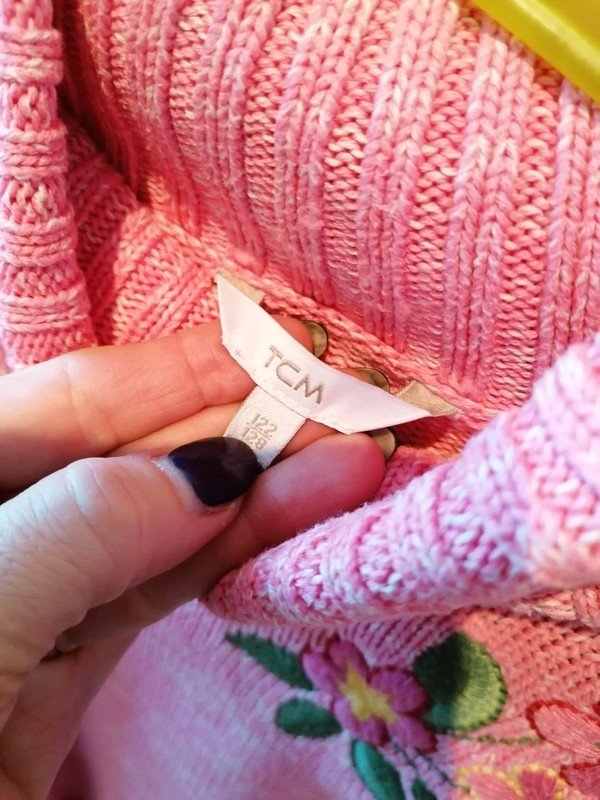 rosa Strickpullover von TCM Tchbo Gr. 122/128 Rollkragen