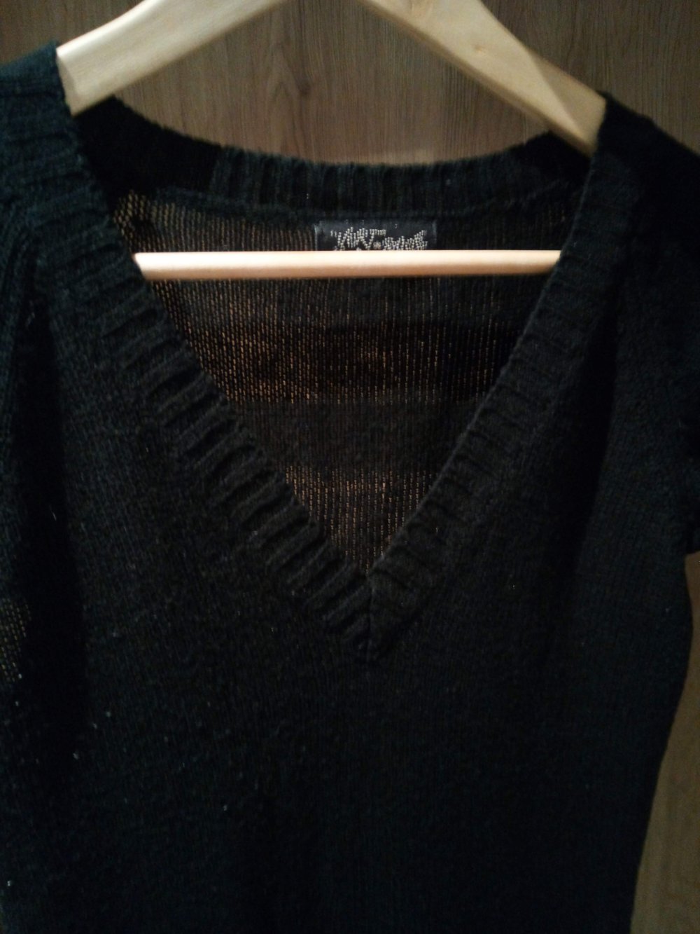 schwarzes Strickgilet / Kleid Gr. M