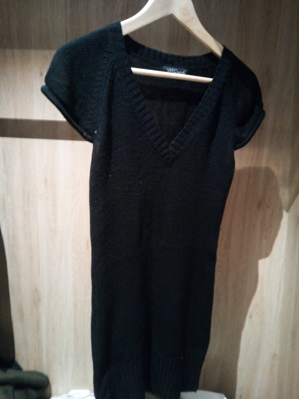 schwarzes Strickgilet / Kleid Gr. M
