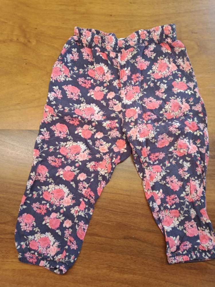 Sommerhose blau mit Rosen