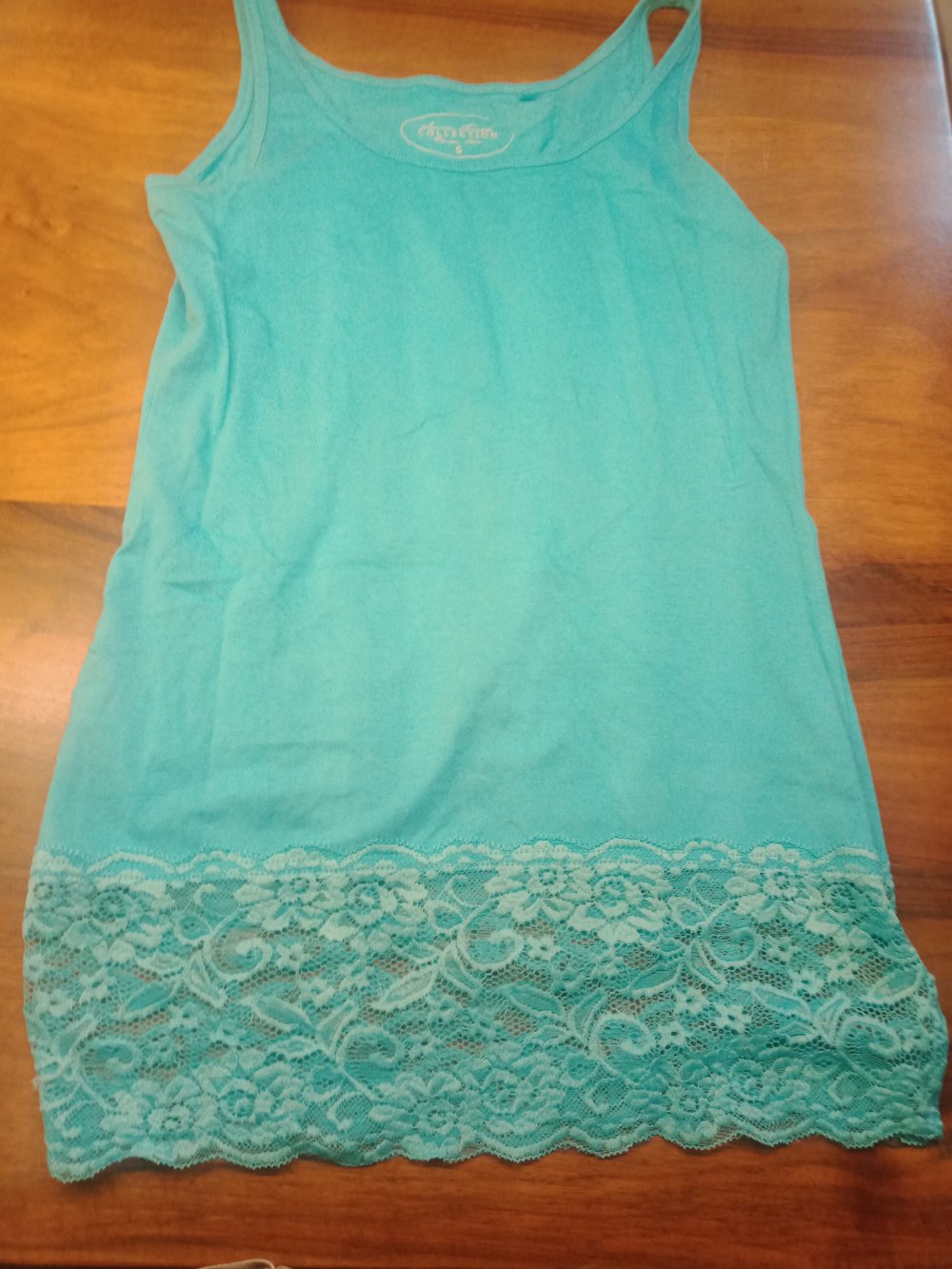 türkis Shirt mit Spitze