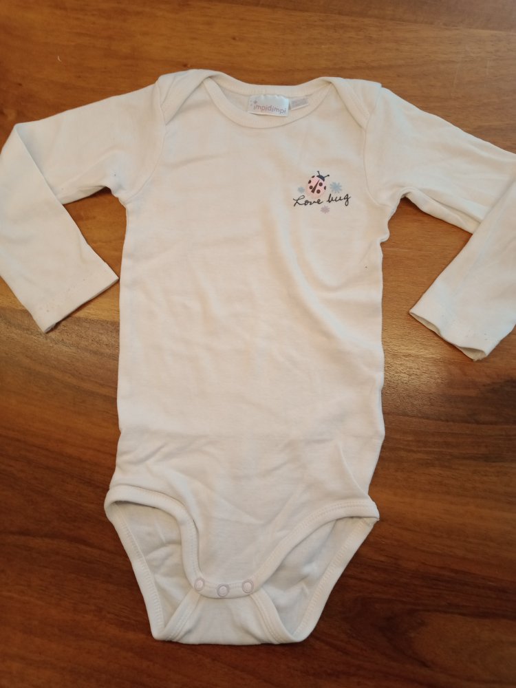 weisser Body langarm Love Bug