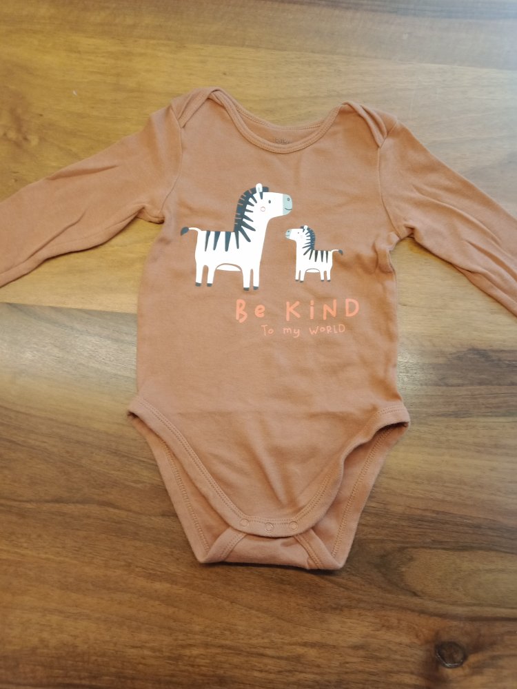 brauner Body langarm Zebra