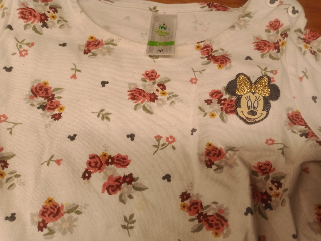 Sweatshirt Minnie Maus weiss mit Blumen Gr. 92