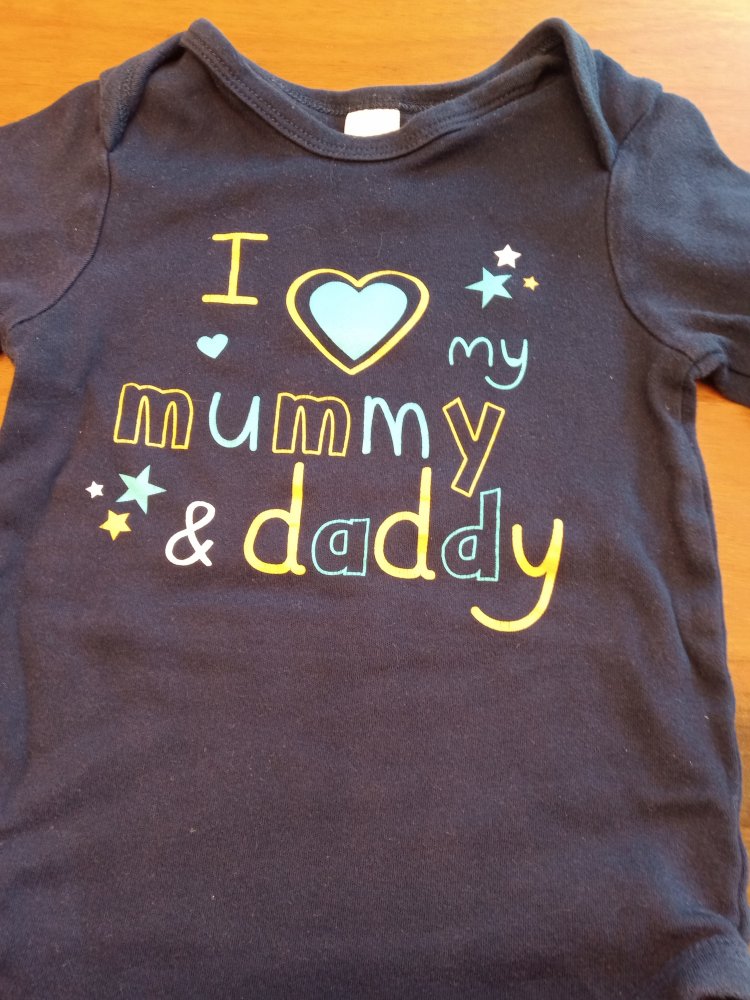 Body blau I love my mummy and daddy