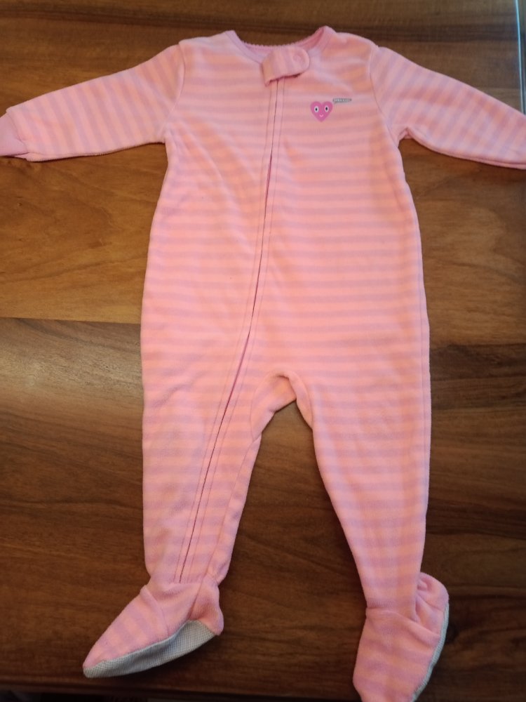 pink Plüsch-Pijama gestreift