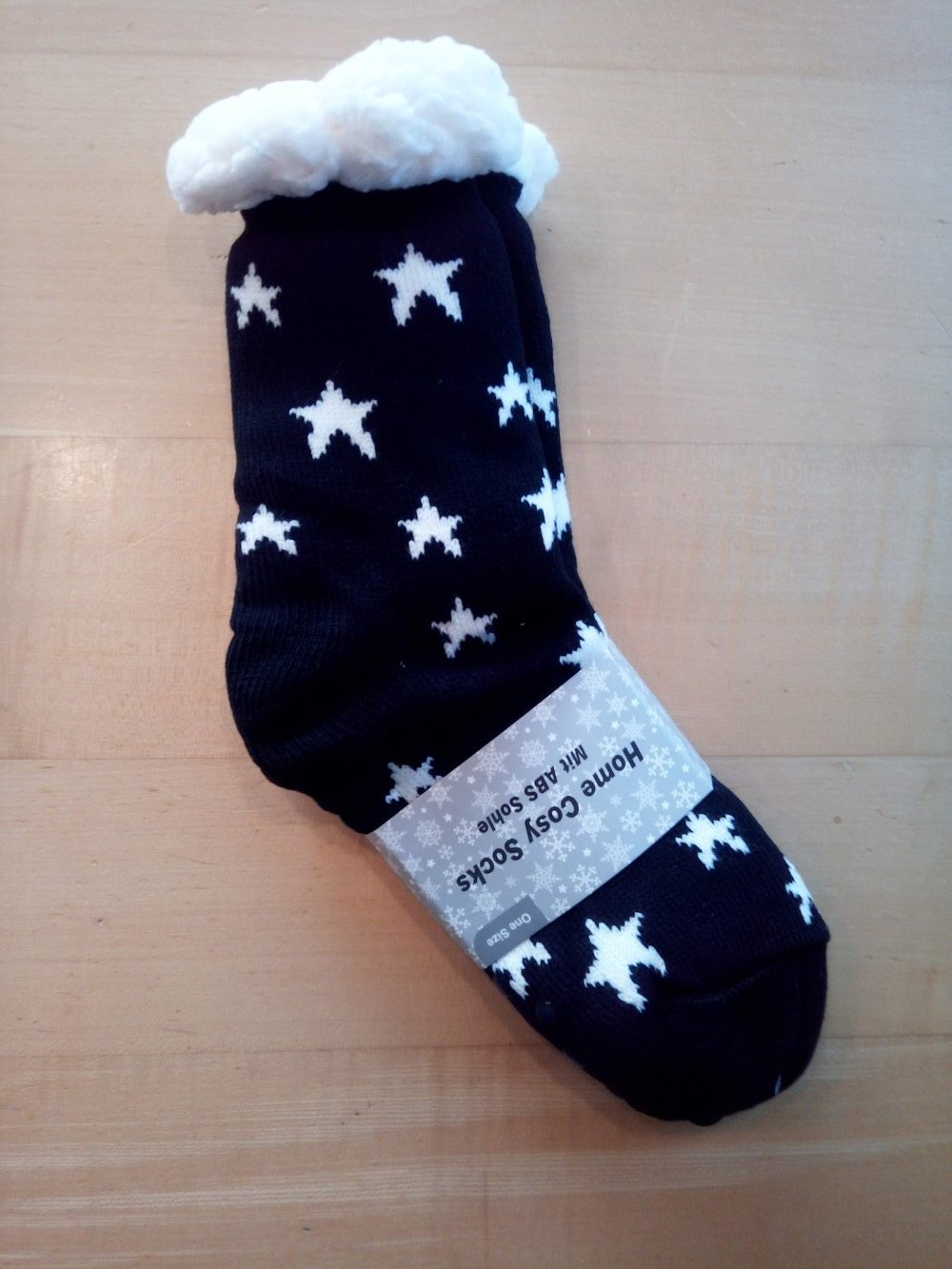 Hüttensocken neu schwarz mit Sternen