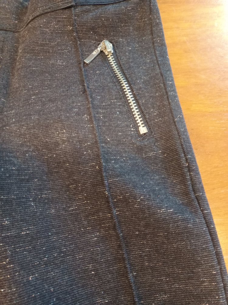 Stretchhose blau mit Silberfäden