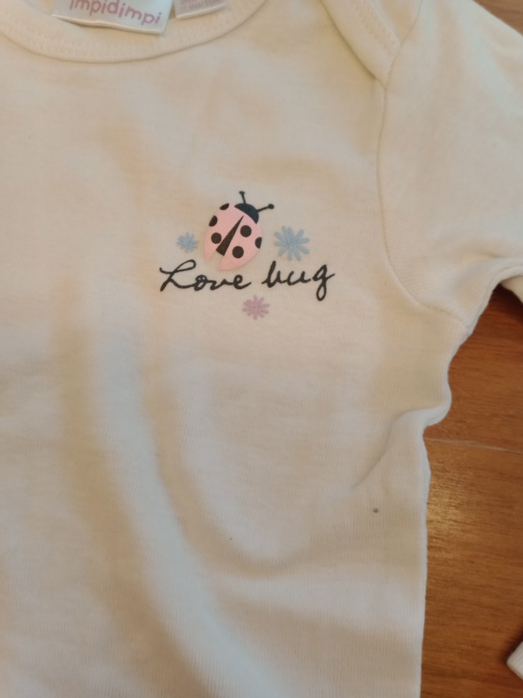 weisser Body langarm Love Bug