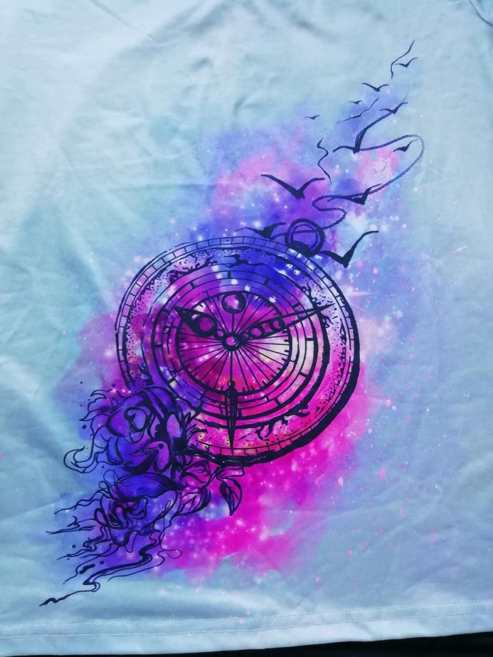 Shirt 2 tlg. Zeit Uhr Time grau schwarz
