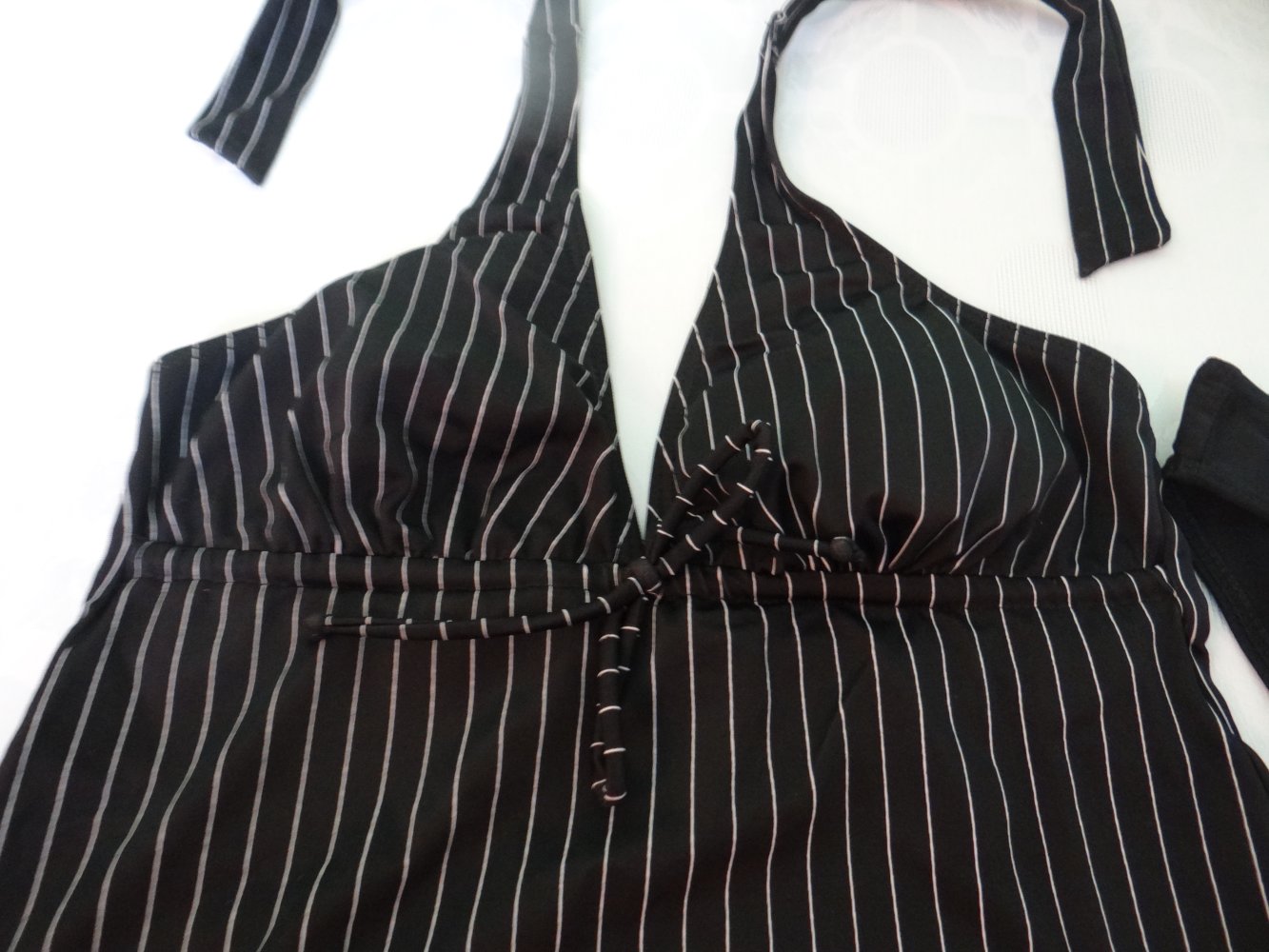 Tankini/Badeanzug/ Oberteil Neckholder 38 B Top schwarz Nadelstreifen