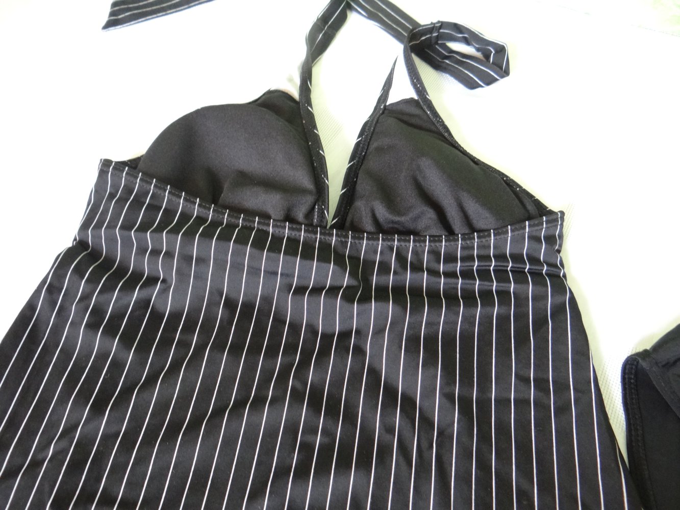 Tankini/Badeanzug/ Oberteil Neckholder 38 B Top schwarz Nadelstreifen