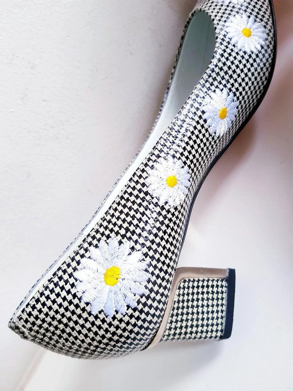 Damenschuhe Pumps, Blumenmuster & Karomuster NEU Gr. 39