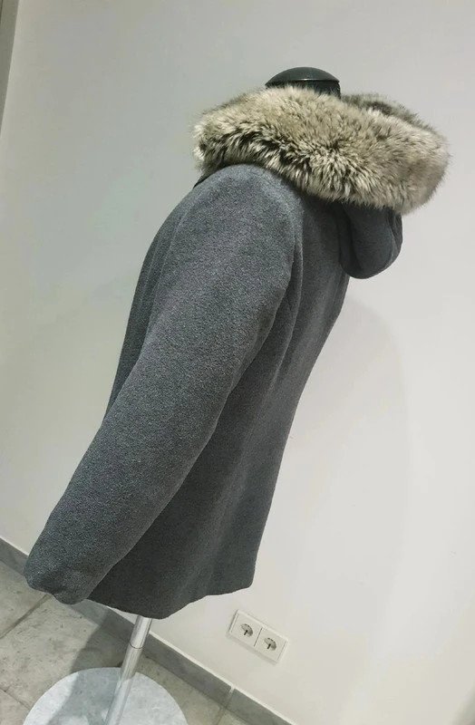 Damenmantel mit Kapuze-Fell v. Fuchs & Schmitt hochwertig/ Cashmere Gr.44 schwarz