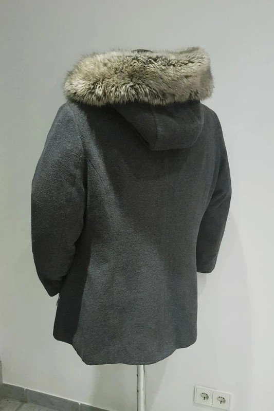 Damenmantel mit Kapuze-Fell v. Fuchs & Schmitt hochwertig/ Cashmere Gr.44 schwarz