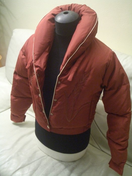 Jacke teils-gesteppt kaminrot Gr.M 48