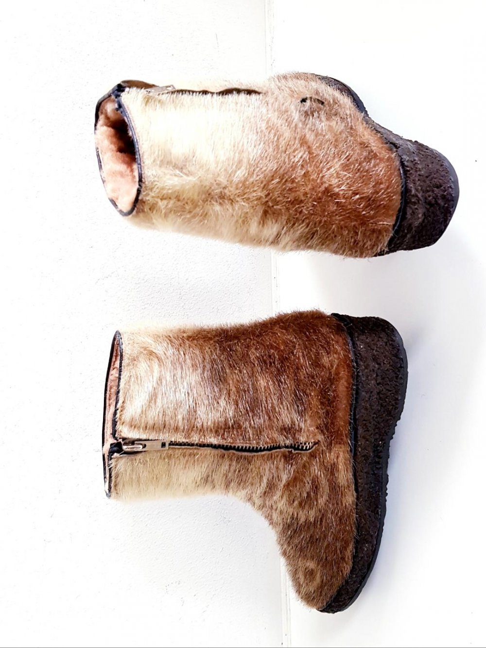 Fellstiefel Echtfell Gr. echt Vintage innen Lammfell warme Winter Stiefel
