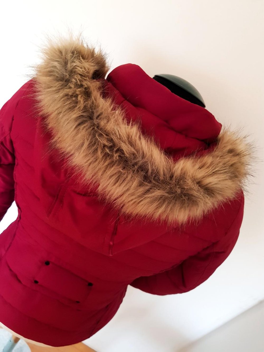 Damenjacke Tom Tailor gesteppt dunkelrot m. Kapuze Gr. -S-