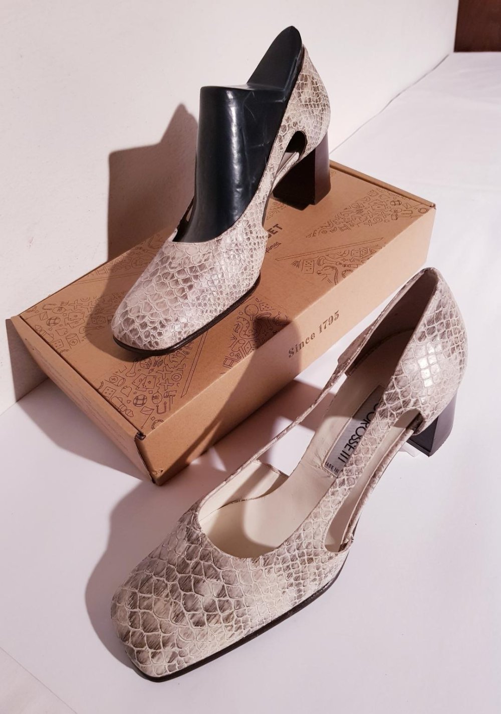 Damenschuhe Ugo Rossetti  Pumps, Schlangen-Print Leder, Gr. 39 Neu