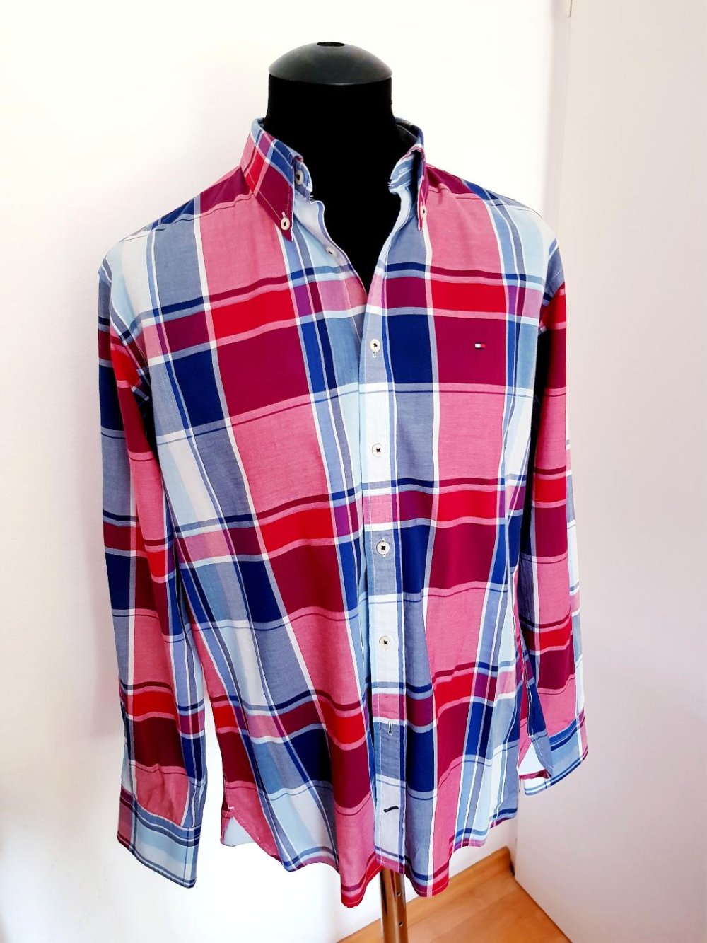 Langarmhemd Tommy Hilfiger -Modisches Karomuster Gr. -L- TOP