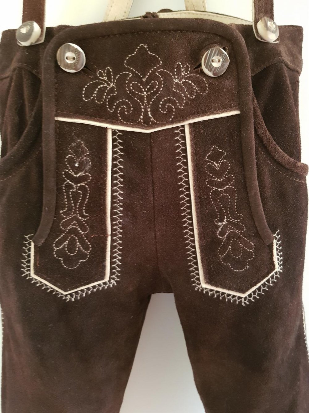 Kniebundlederhose Kinder Kniebundhose m. Stegträger Gr. 110 echt-Leder