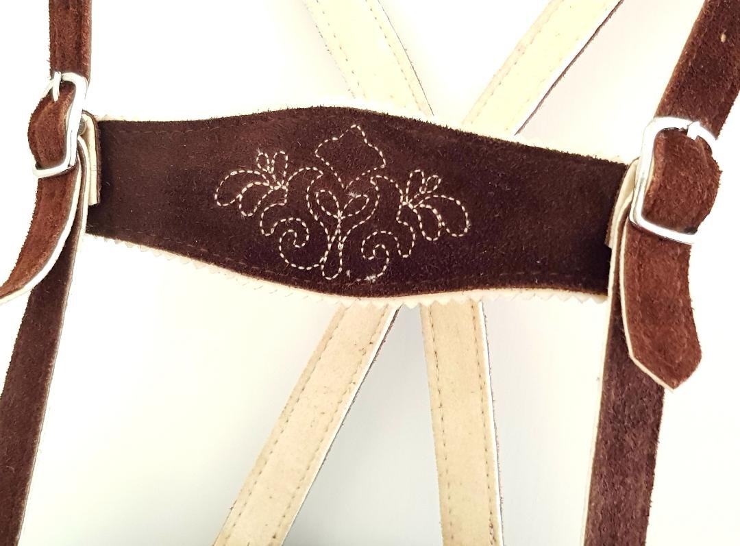Kniebundlederhose Kinder Kniebundhose m. Stegträger Gr. 110 echt-Leder