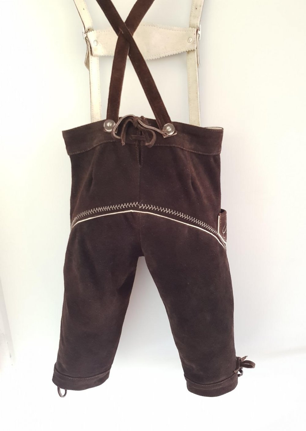 Kniebundlederhose Kinder Kniebundhose m. Stegträger Gr. 110 echt-Leder