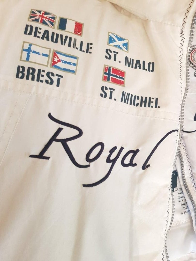 Jacke Norway 1953 Größe -M- weiß mit viel Applikation/en