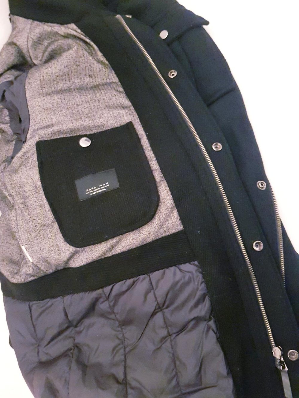 Mantel Herrenjacke Fa. ZARA Man in schwarz Gr.42 XL Top-Zustand